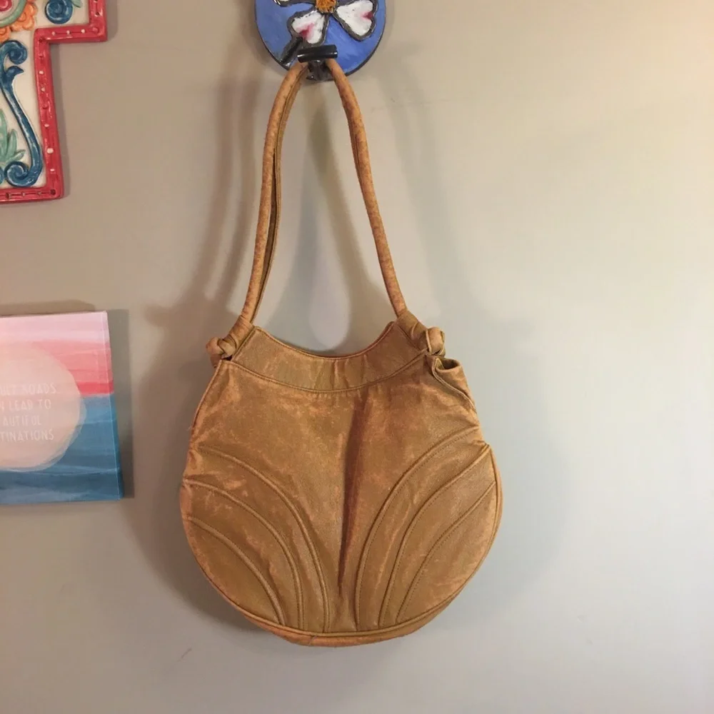 Vintage Le Jule Korean Tan Mustard Leather Shoulder Bag - Picture 3 of 16